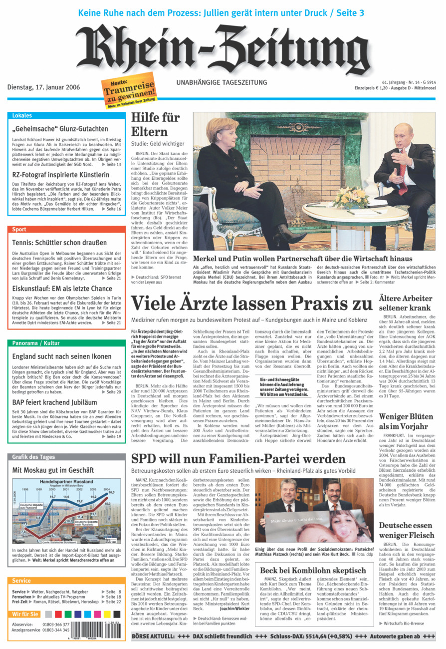 Rhein-Zeitung Kreis Cochem-Zell vom Dienstag, 17.01.2006