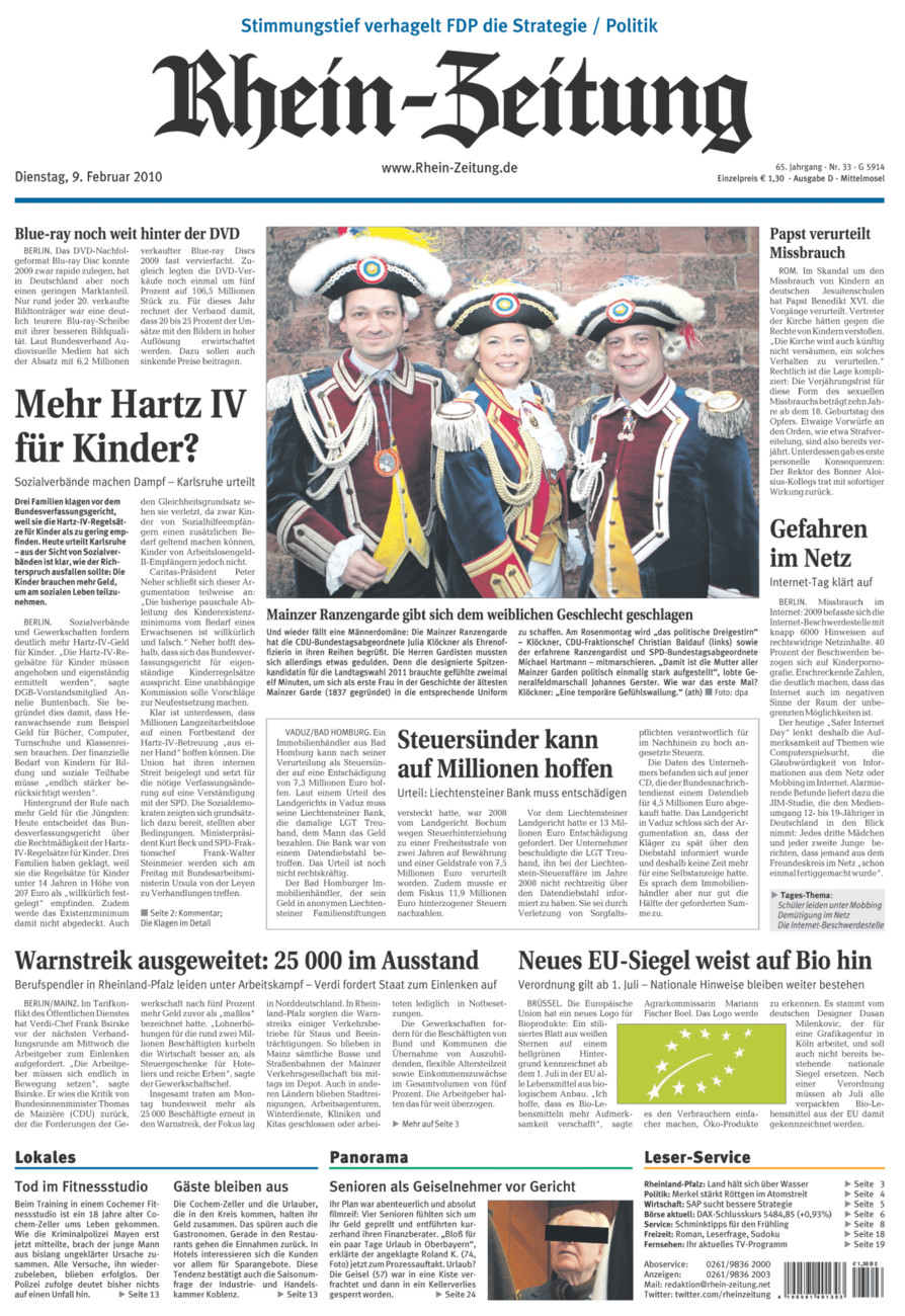 Rhein-Zeitung Kreis Cochem-Zell vom Dienstag, 09.02.2010