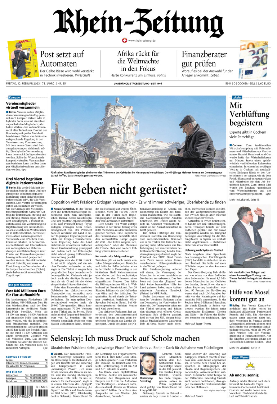Rhein-Zeitung Kreis Cochem-Zell vom Freitag, 10.02.2023