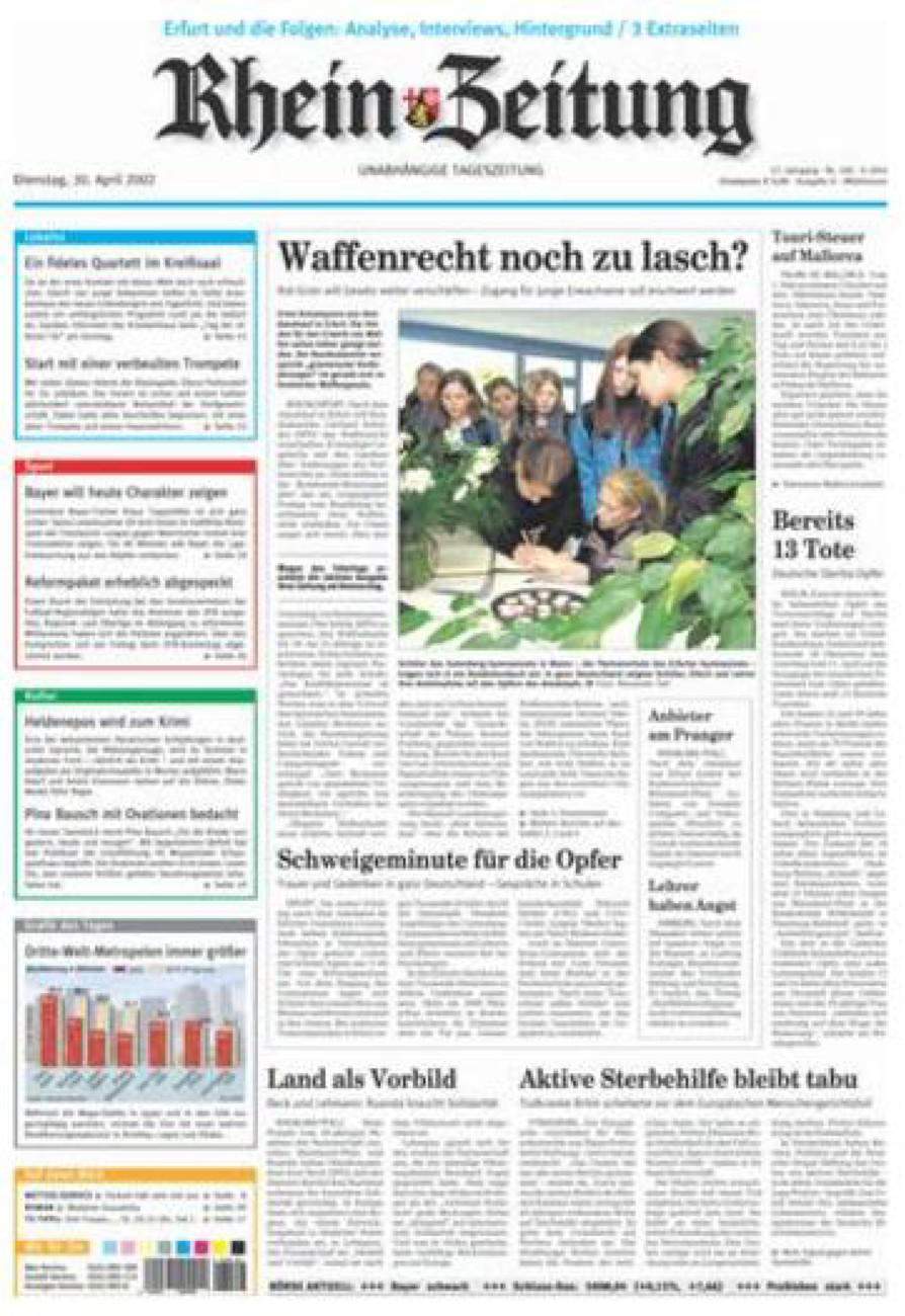 Rhein-Zeitung Kreis Cochem-Zell vom Dienstag, 30.04.2002