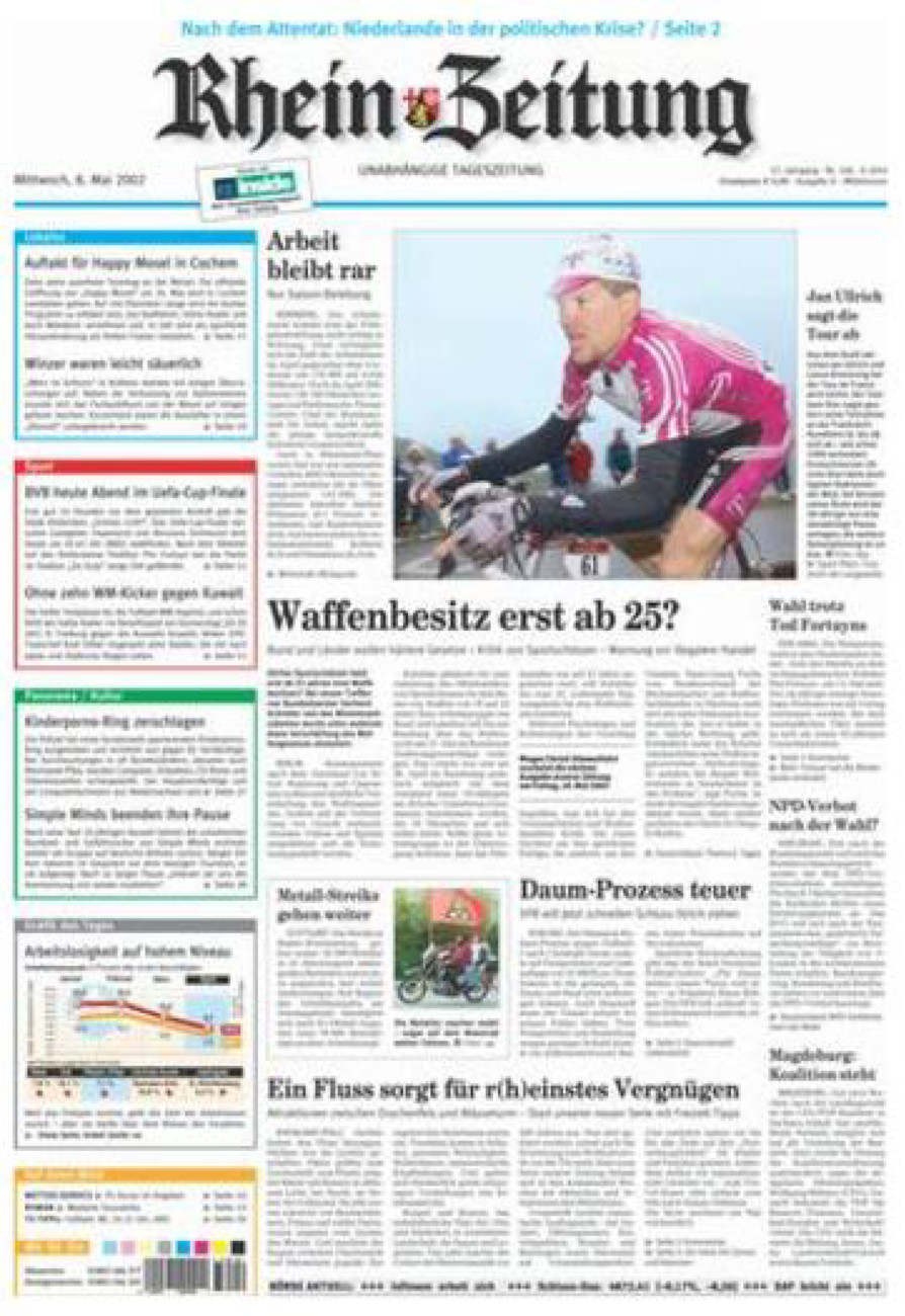 Rhein-Zeitung Kreis Cochem-Zell vom Mittwoch, 08.05.2002