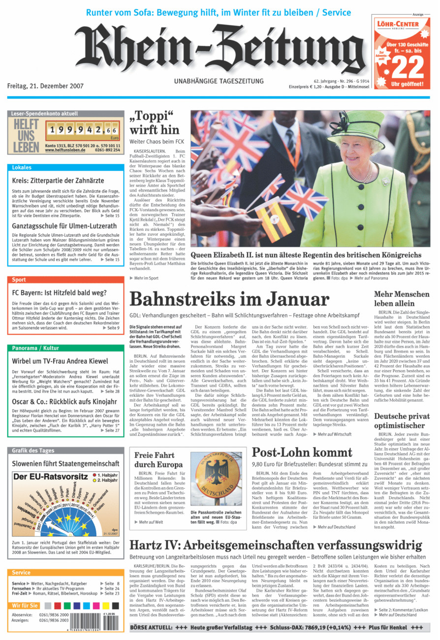 Rhein-Zeitung Kreis Cochem-Zell vom Freitag, 21.12.2007