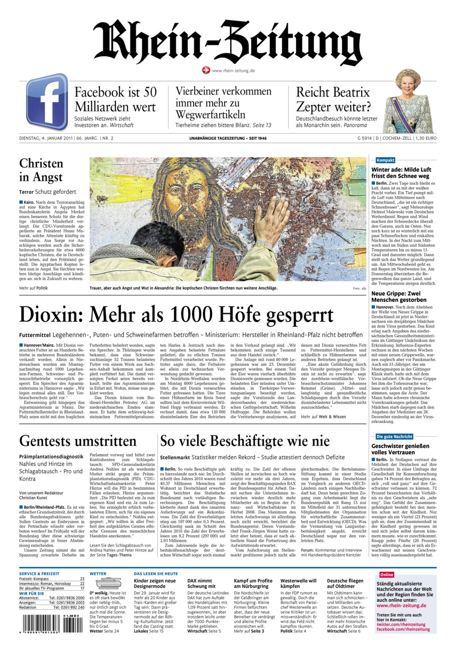 Rhein-Zeitung Kreis Cochem-Zell vom Dienstag, 04.01.2011