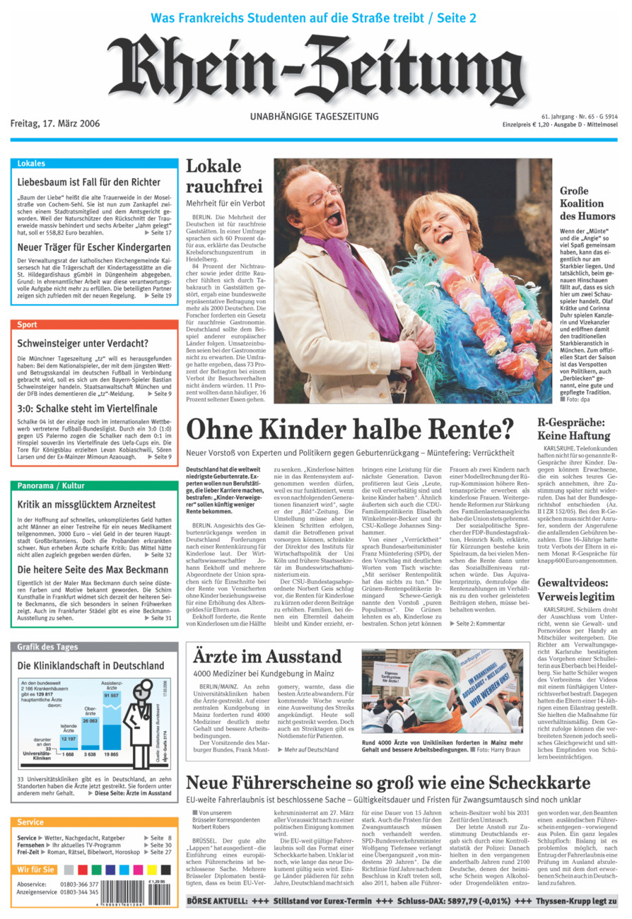 Rhein-Zeitung Kreis Cochem-Zell vom Freitag, 17.03.2006