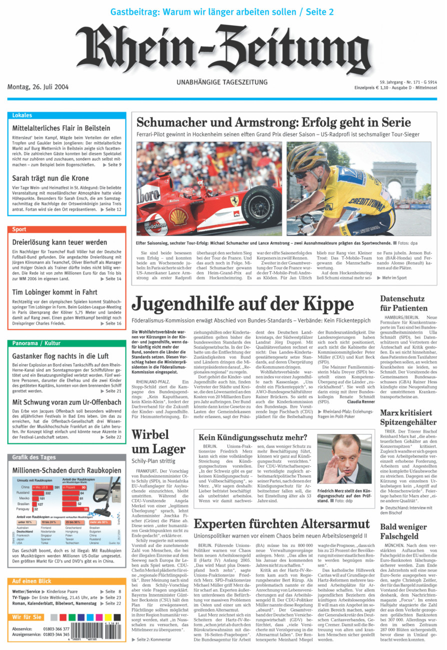 Rhein-Zeitung Kreis Cochem-Zell vom Montag, 26.07.2004