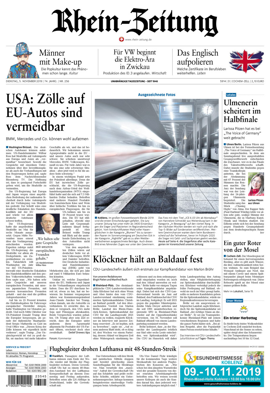 Rhein-Zeitung Kreis Cochem-Zell vom Dienstag, 05.11.2019