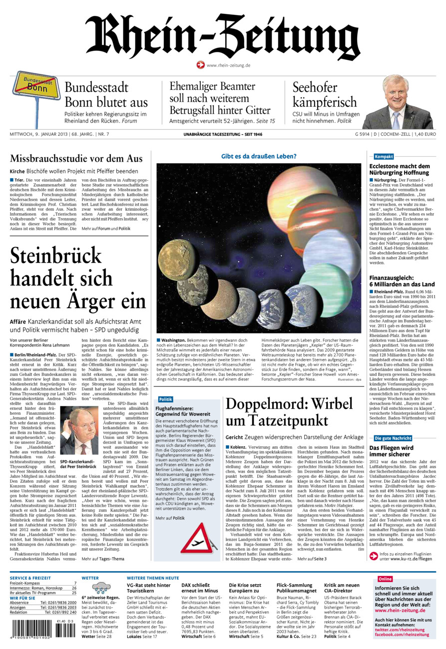 Rhein-Zeitung Kreis Cochem-Zell vom Mittwoch, 09.01.2013