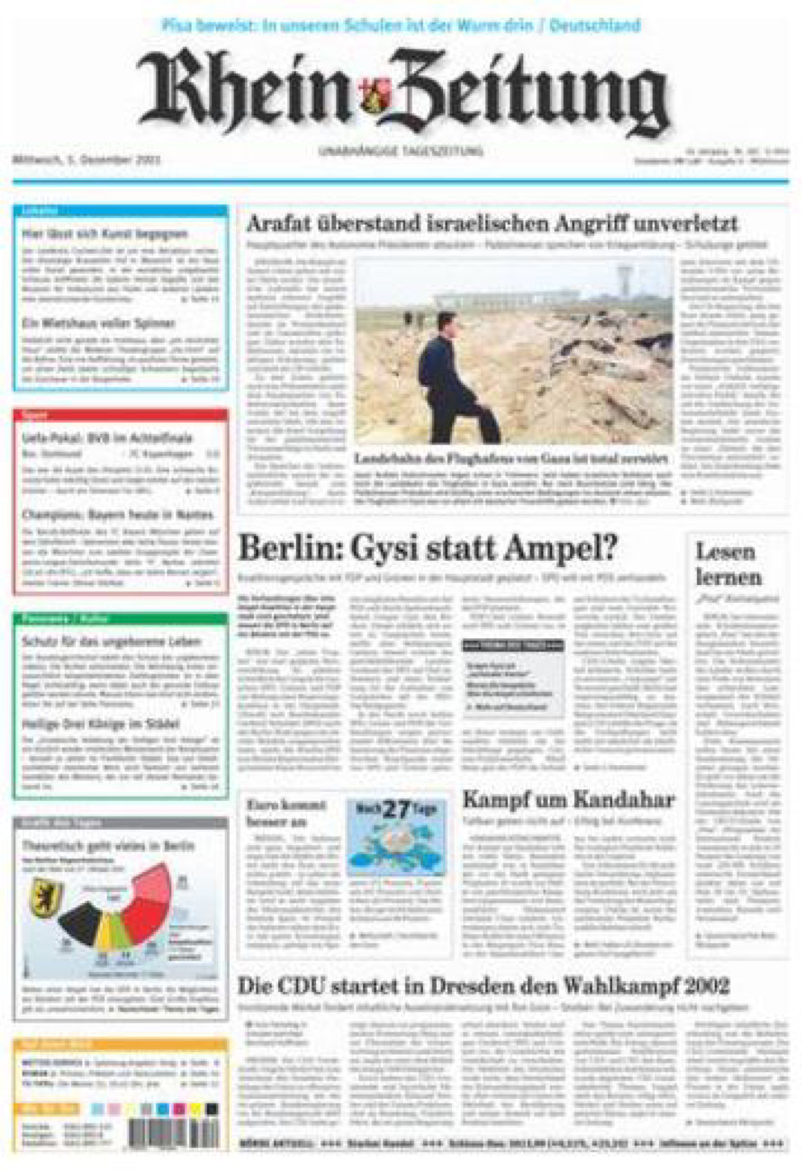 Rhein-Zeitung Kreis Cochem-Zell vom Mittwoch, 05.12.2001