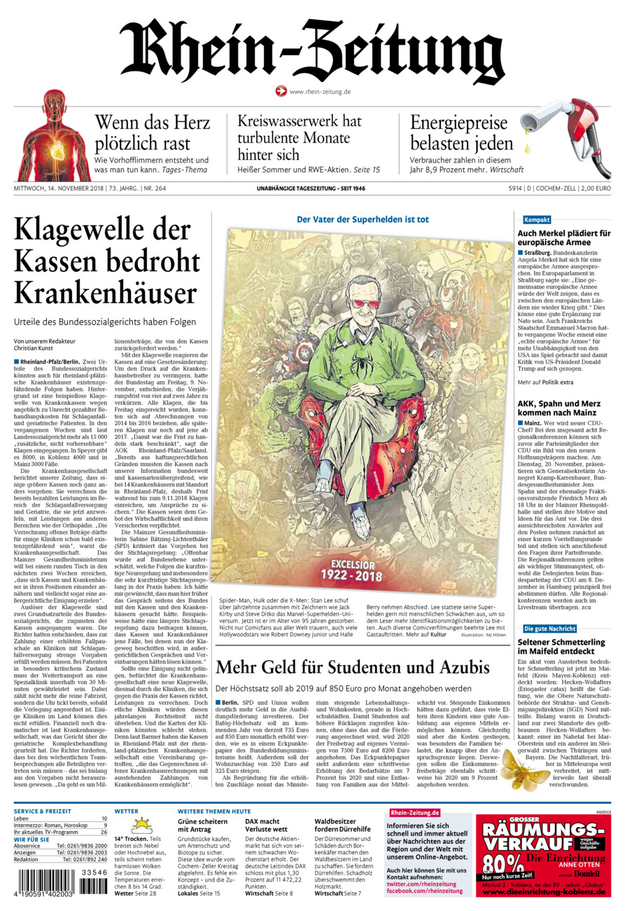 Rhein-Zeitung Kreis Cochem-Zell vom Mittwoch, 14.11.2018