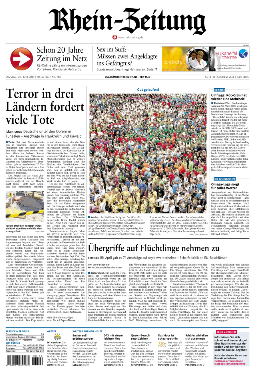 Rhein-Zeitung Kreis Cochem-Zell vom Samstag, 27.06.2015