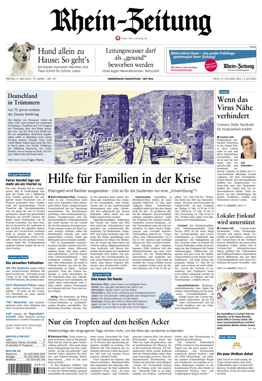 Rhein-Zeitung Kreis Cochem-Zell vom Freitag, 08.05.2020