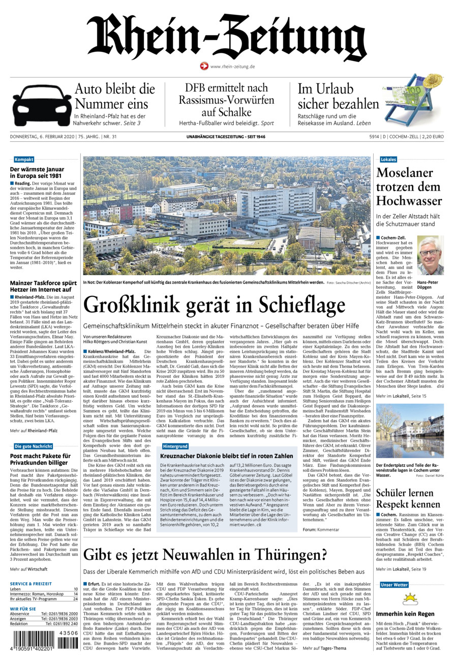 Rhein-Zeitung Kreis Cochem-Zell vom Donnerstag, 06.02.2020