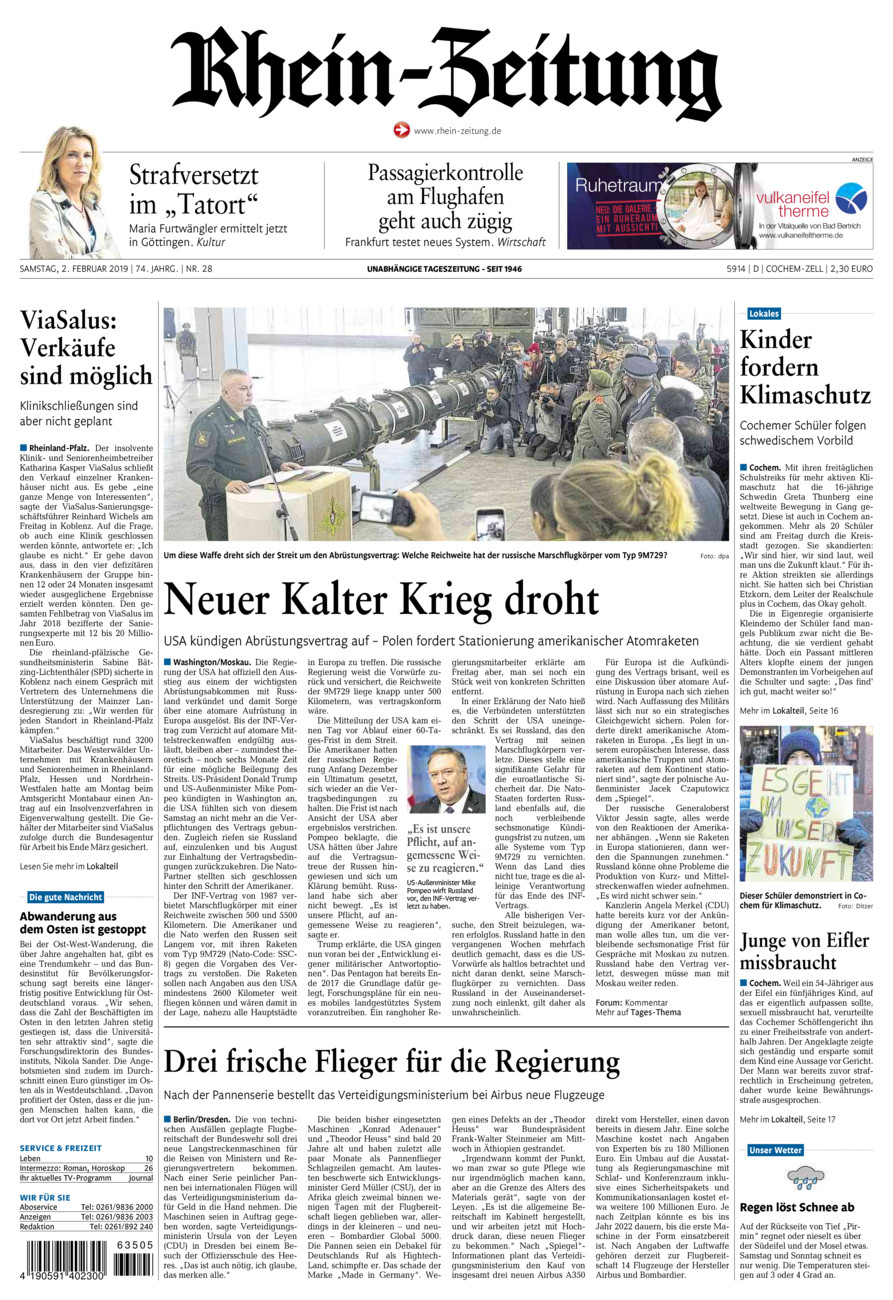 Rhein-Zeitung Kreis Cochem-Zell vom Samstag, 02.02.2019