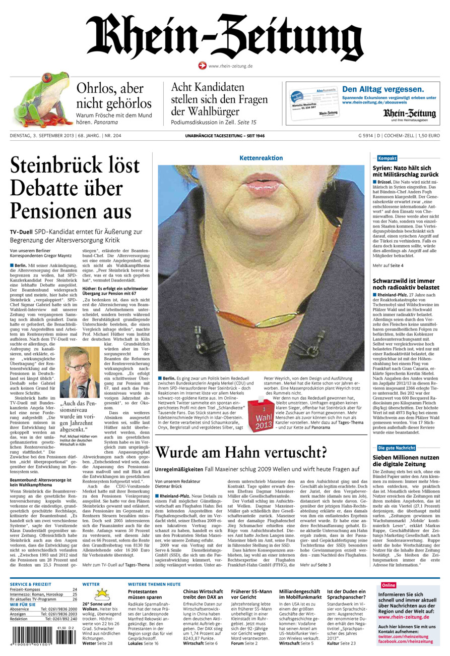 Rhein-Zeitung Kreis Cochem-Zell vom Dienstag, 03.09.2013