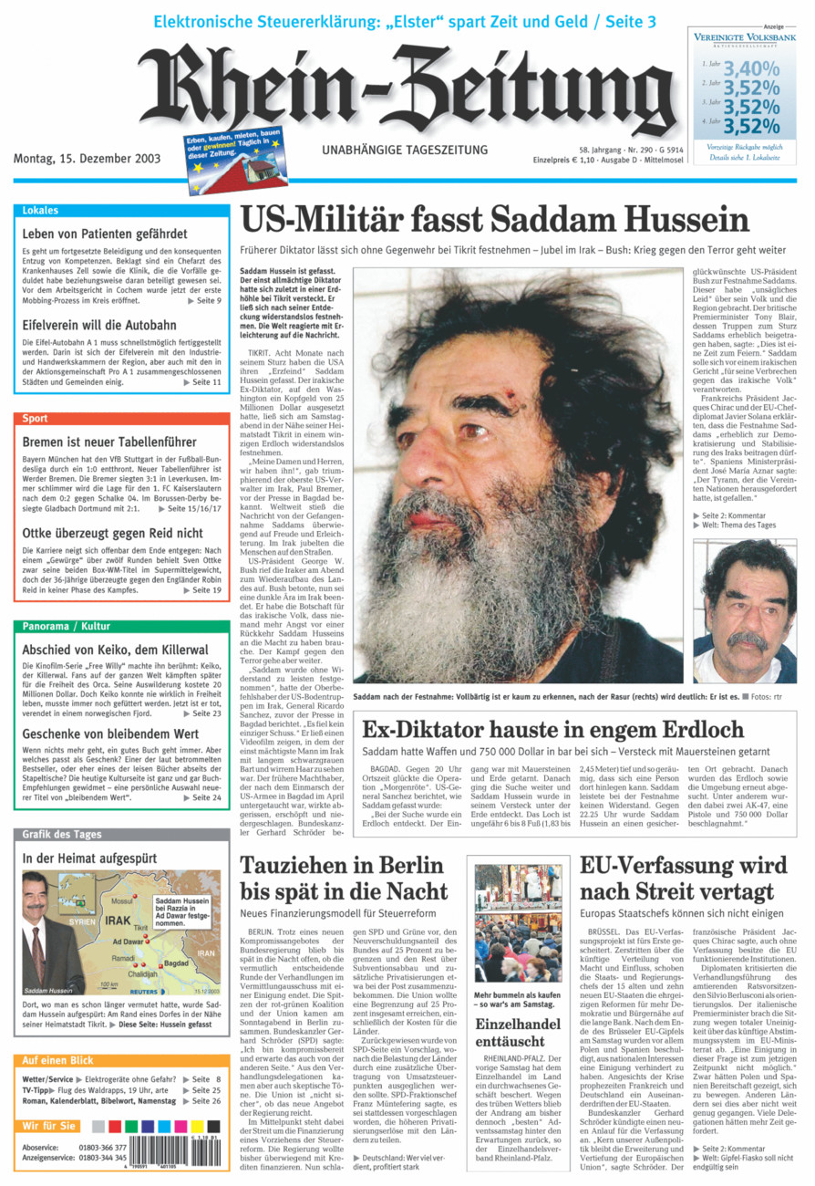 Rhein-Zeitung Kreis Cochem-Zell vom Montag, 15.12.2003