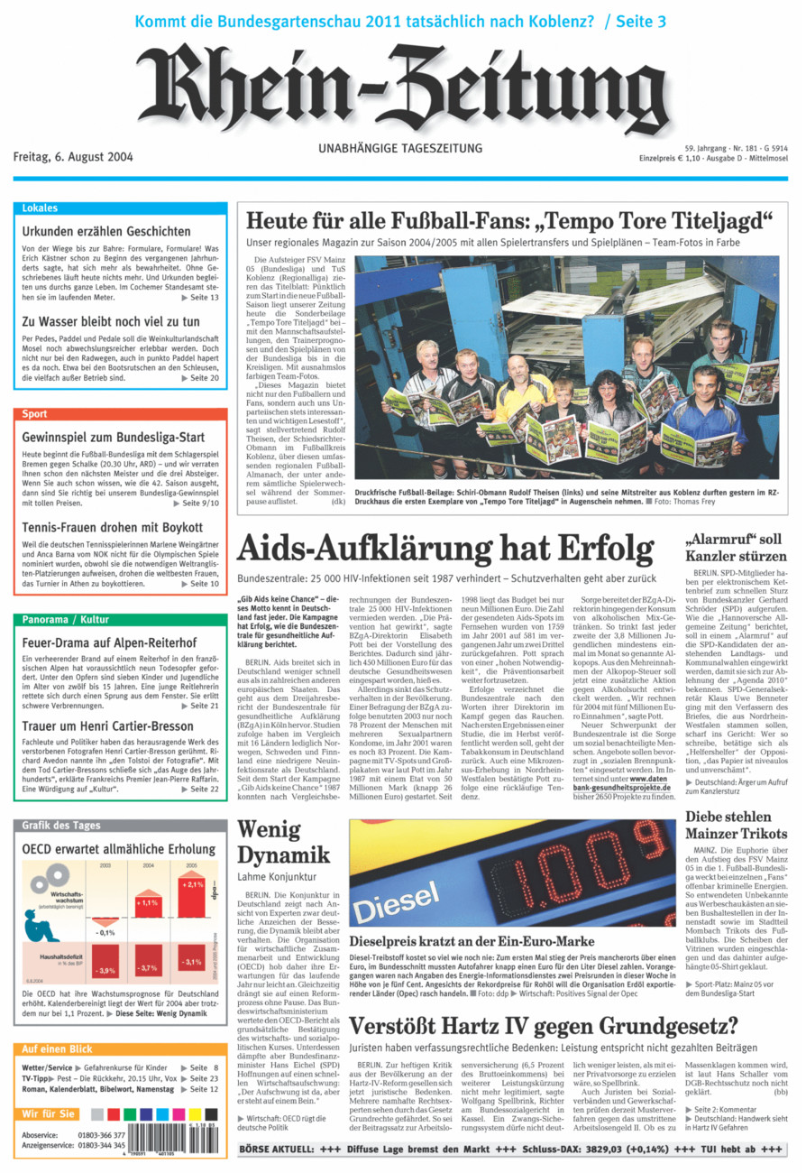 Rhein-Zeitung Kreis Cochem-Zell vom Freitag, 06.08.2004