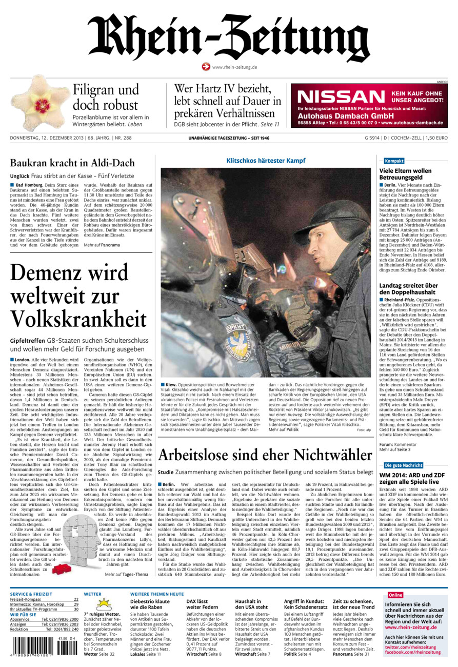 Rhein-Zeitung Kreis Cochem-Zell vom Donnerstag, 12.12.2013