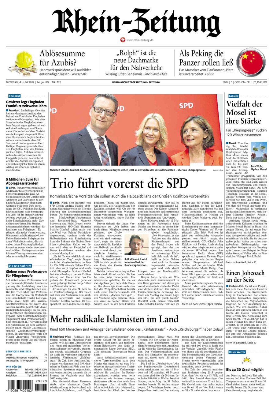 Rhein-Zeitung Kreis Cochem-Zell vom Dienstag, 04.06.2019
