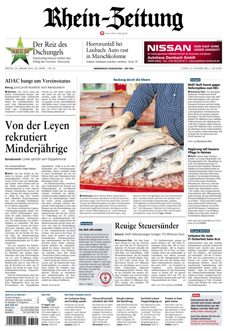 Rhein-Zeitung Kreis Cochem-Zell vom Freitag, 24.01.2014