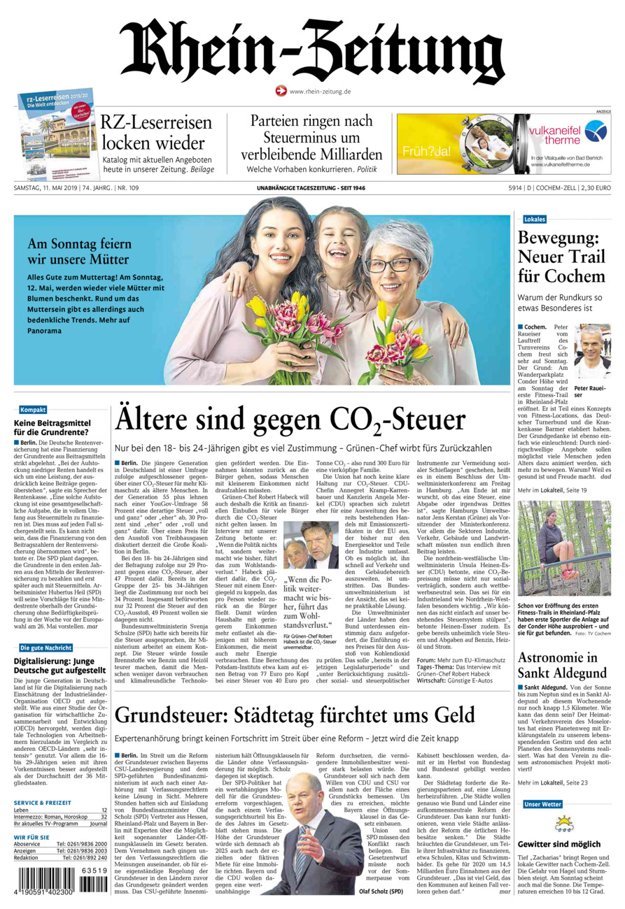Rhein-Zeitung Kreis Cochem-Zell vom Samstag, 11.05.2019
