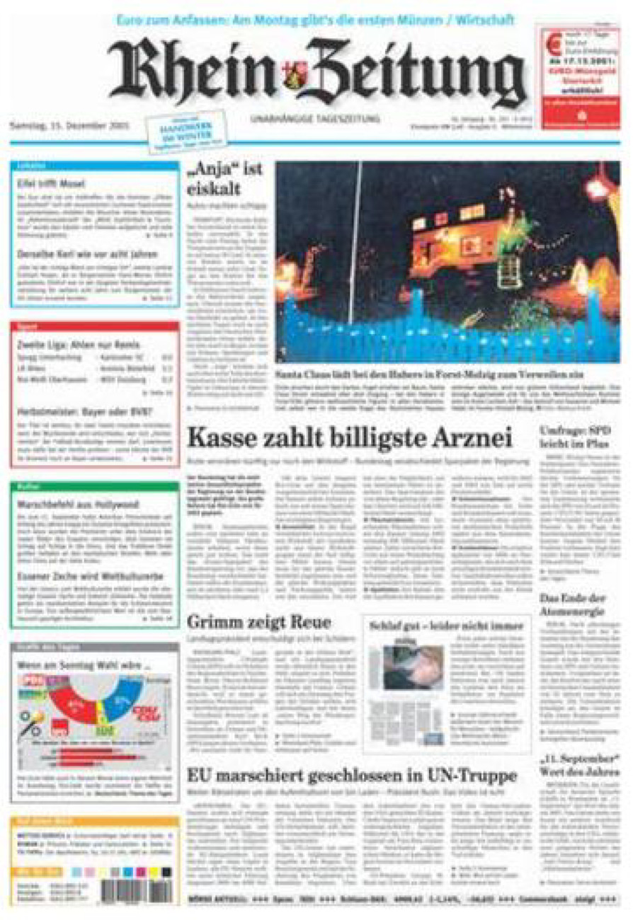 Rhein-Zeitung Kreis Cochem-Zell vom Samstag, 15.12.2001