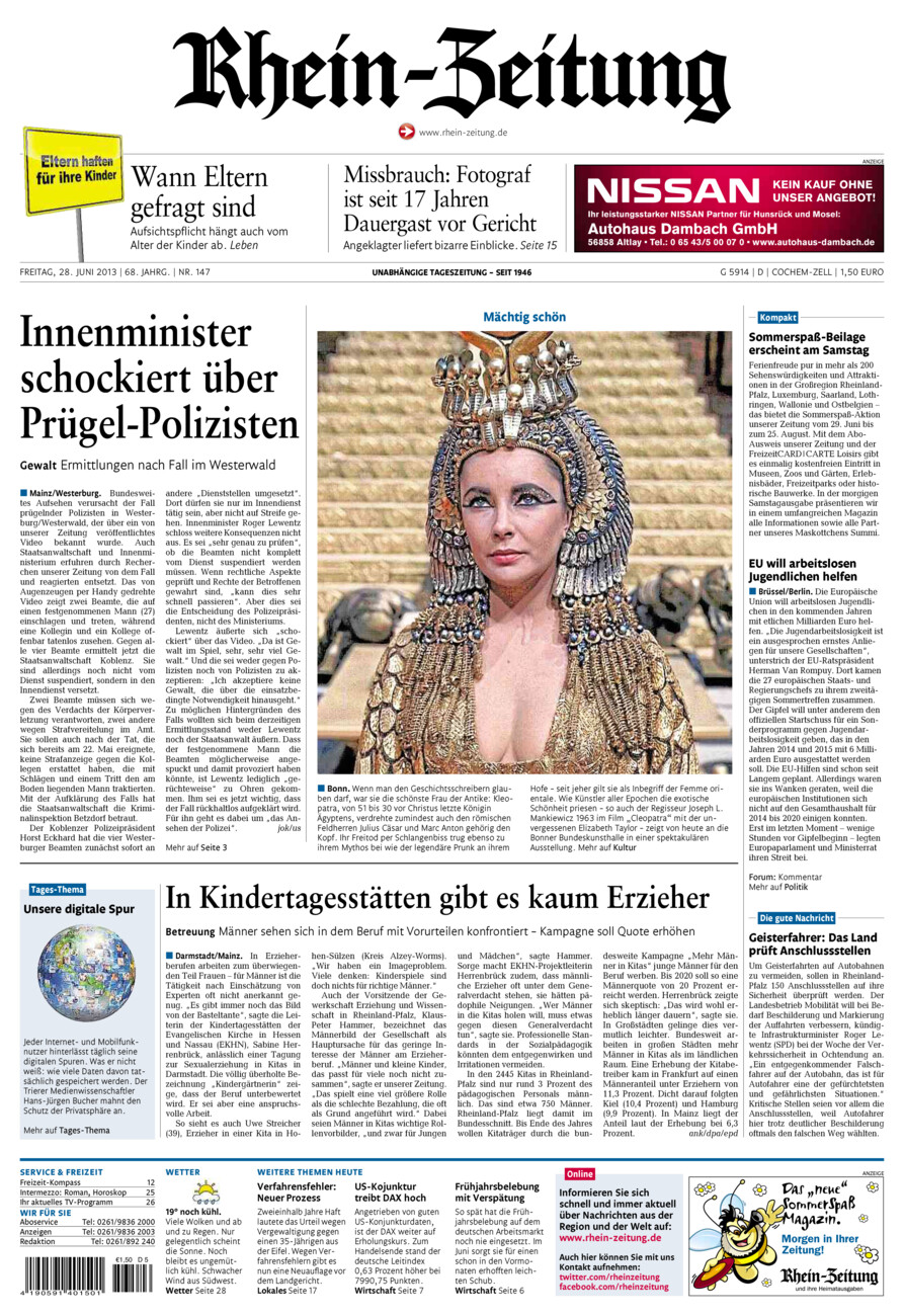 Rhein-Zeitung Kreis Cochem-Zell vom Freitag, 28.06.2013