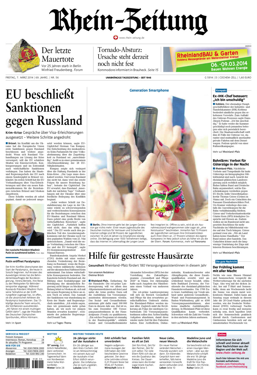 Rhein-Zeitung Kreis Cochem-Zell vom Freitag, 07.03.2014