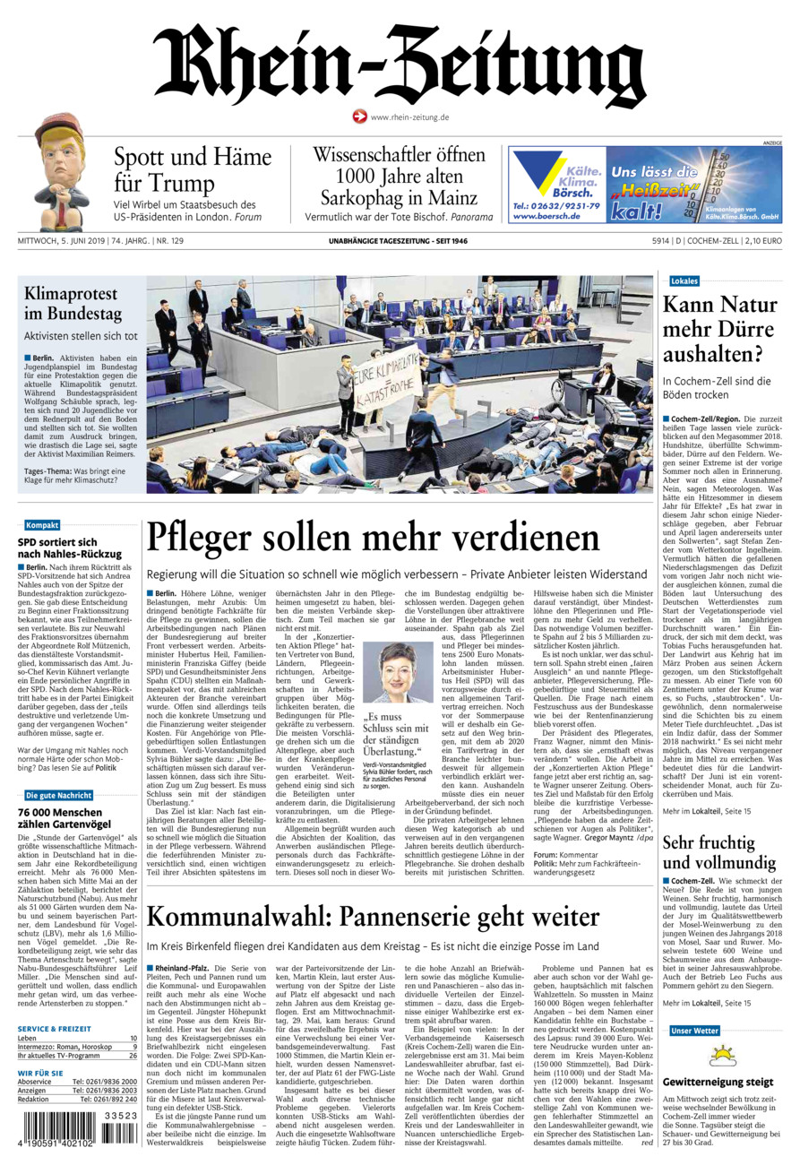 Rhein-Zeitung Kreis Cochem-Zell vom Mittwoch, 05.06.2019