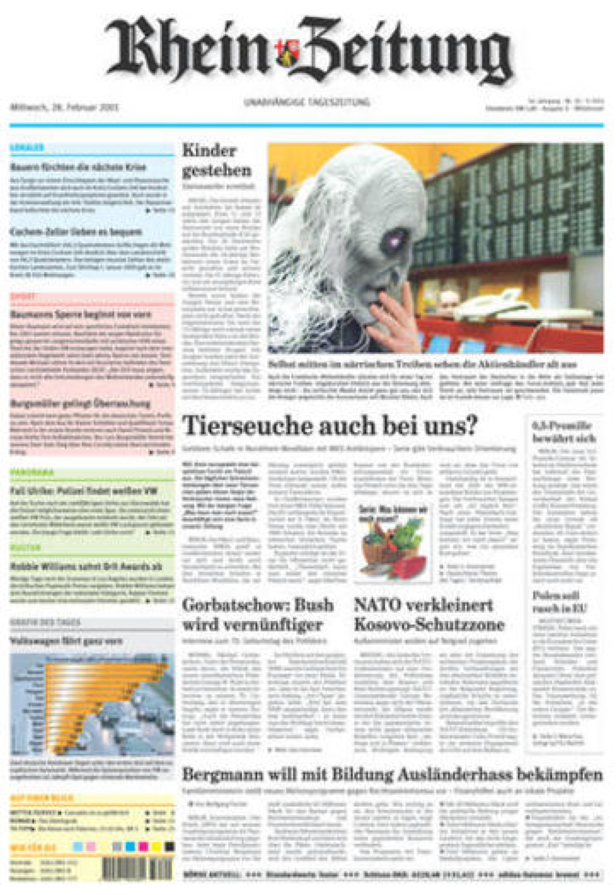 Rhein-Zeitung Kreis Cochem-Zell vom Mittwoch, 28.02.2001