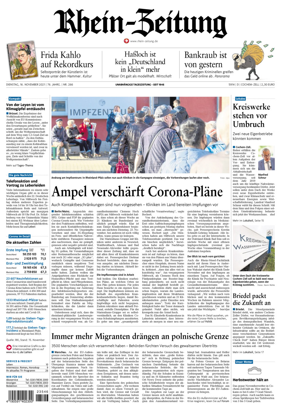 Rhein-Zeitung Kreis Cochem-Zell vom Dienstag, 16.11.2021