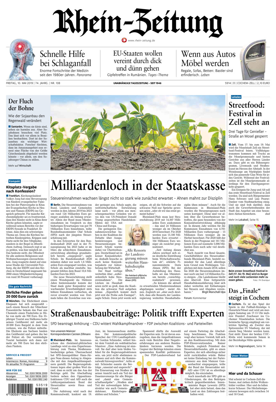 Rhein-Zeitung Kreis Cochem-Zell vom Freitag, 10.05.2019
