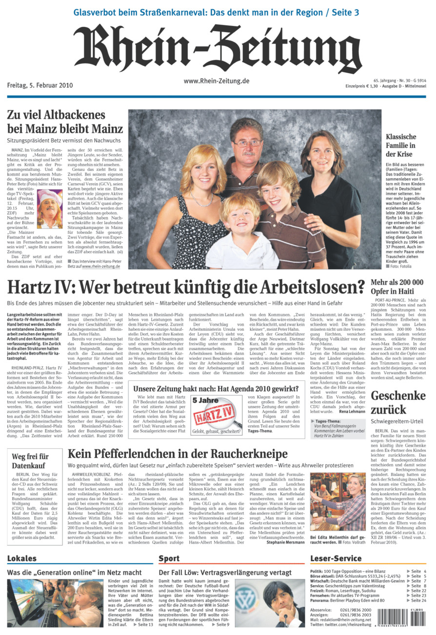 Rhein-Zeitung Kreis Cochem-Zell vom Freitag, 05.02.2010