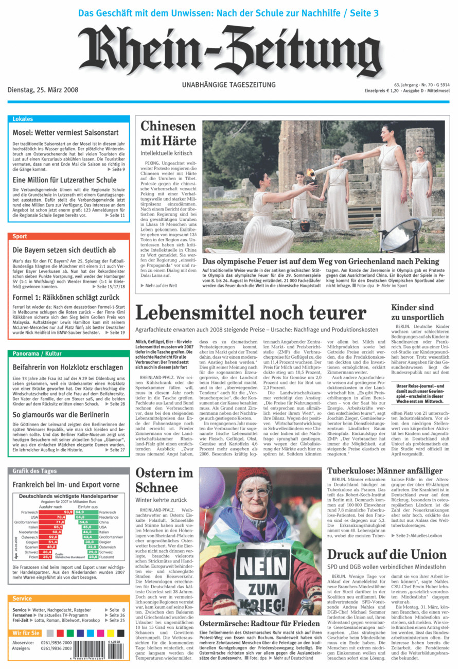 Rhein-Zeitung Kreis Cochem-Zell vom Dienstag, 25.03.2008