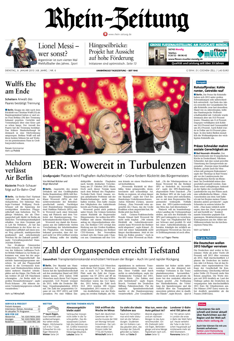Rhein-Zeitung Kreis Cochem-Zell vom Dienstag, 08.01.2013