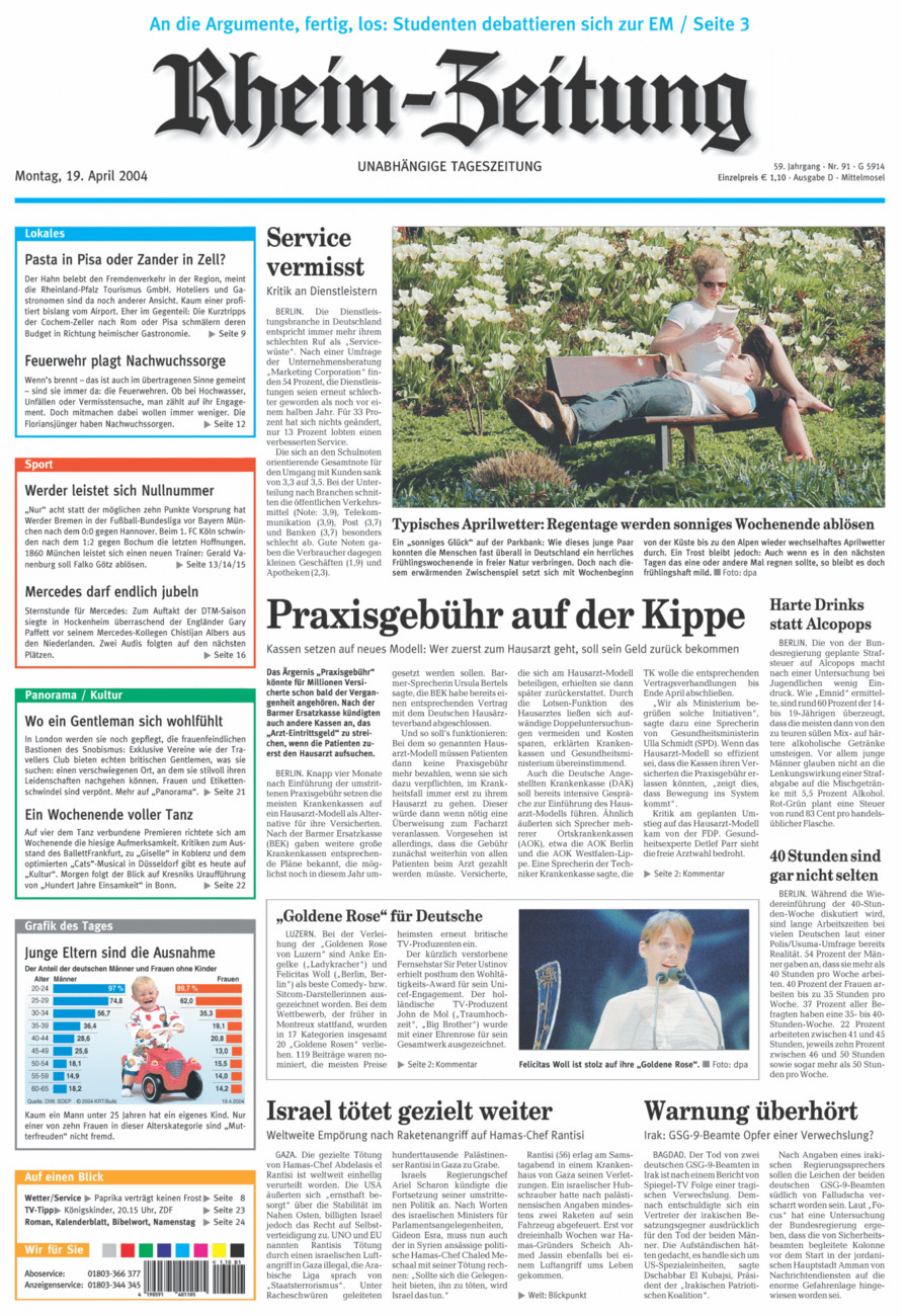 Rhein-Zeitung Kreis Cochem-Zell vom Montag, 19.04.2004