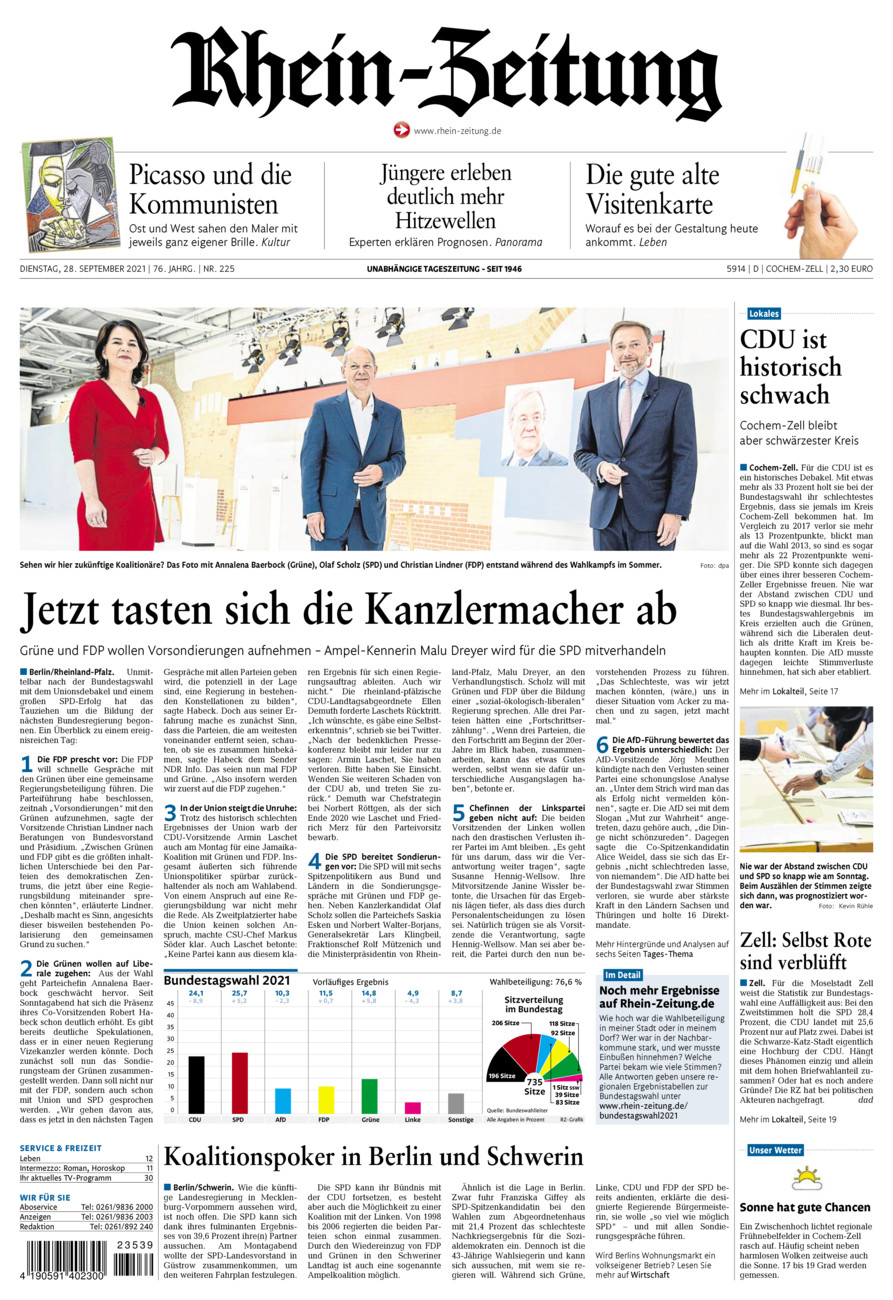 Rhein-Zeitung Kreis Cochem-Zell vom Dienstag, 28.09.2021