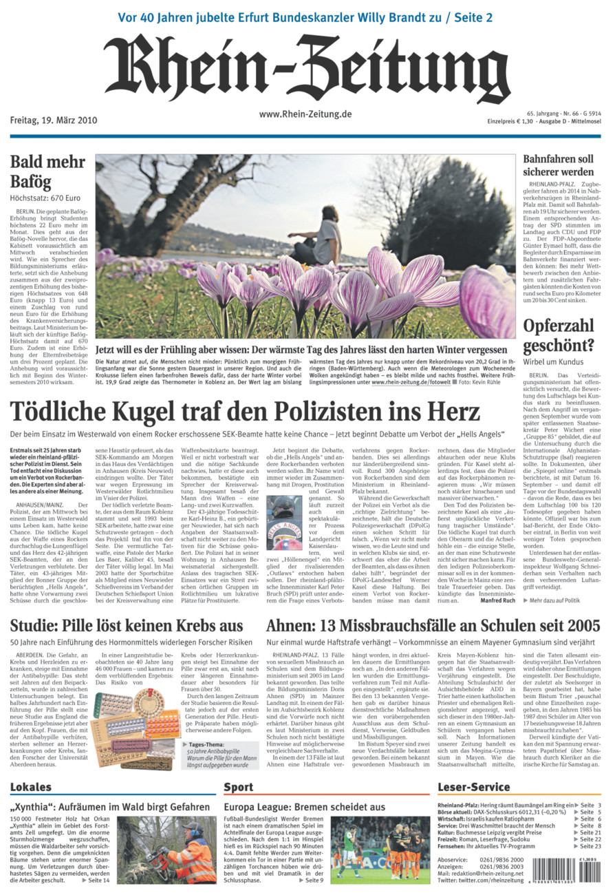 Rhein-Zeitung Kreis Cochem-Zell vom Freitag, 19.03.2010