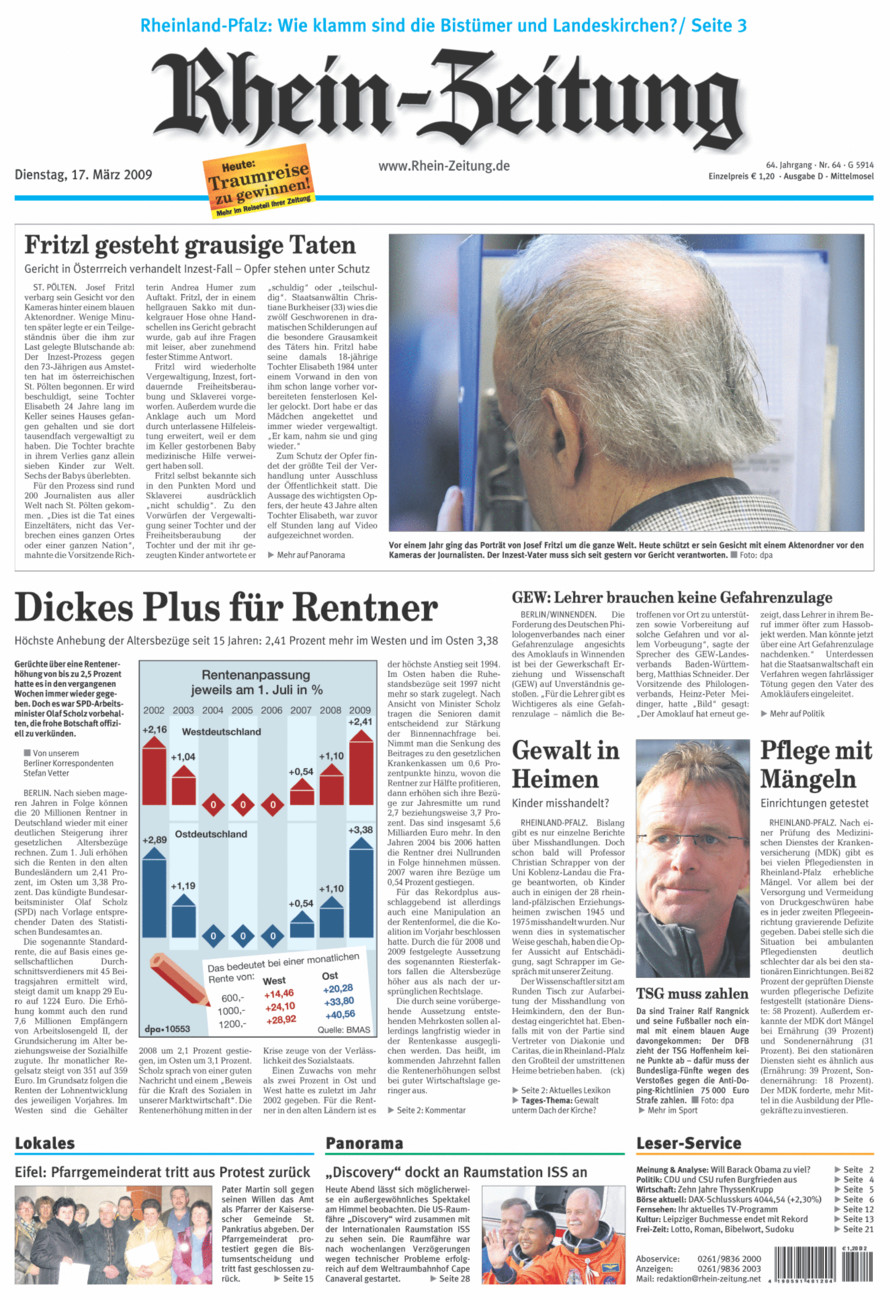 Rhein-Zeitung Kreis Cochem-Zell vom Dienstag, 17.03.2009
