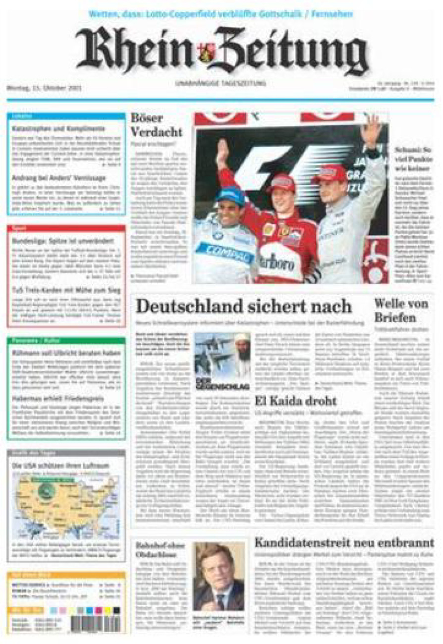 Rhein-Zeitung Kreis Cochem-Zell vom Montag, 15.10.2001