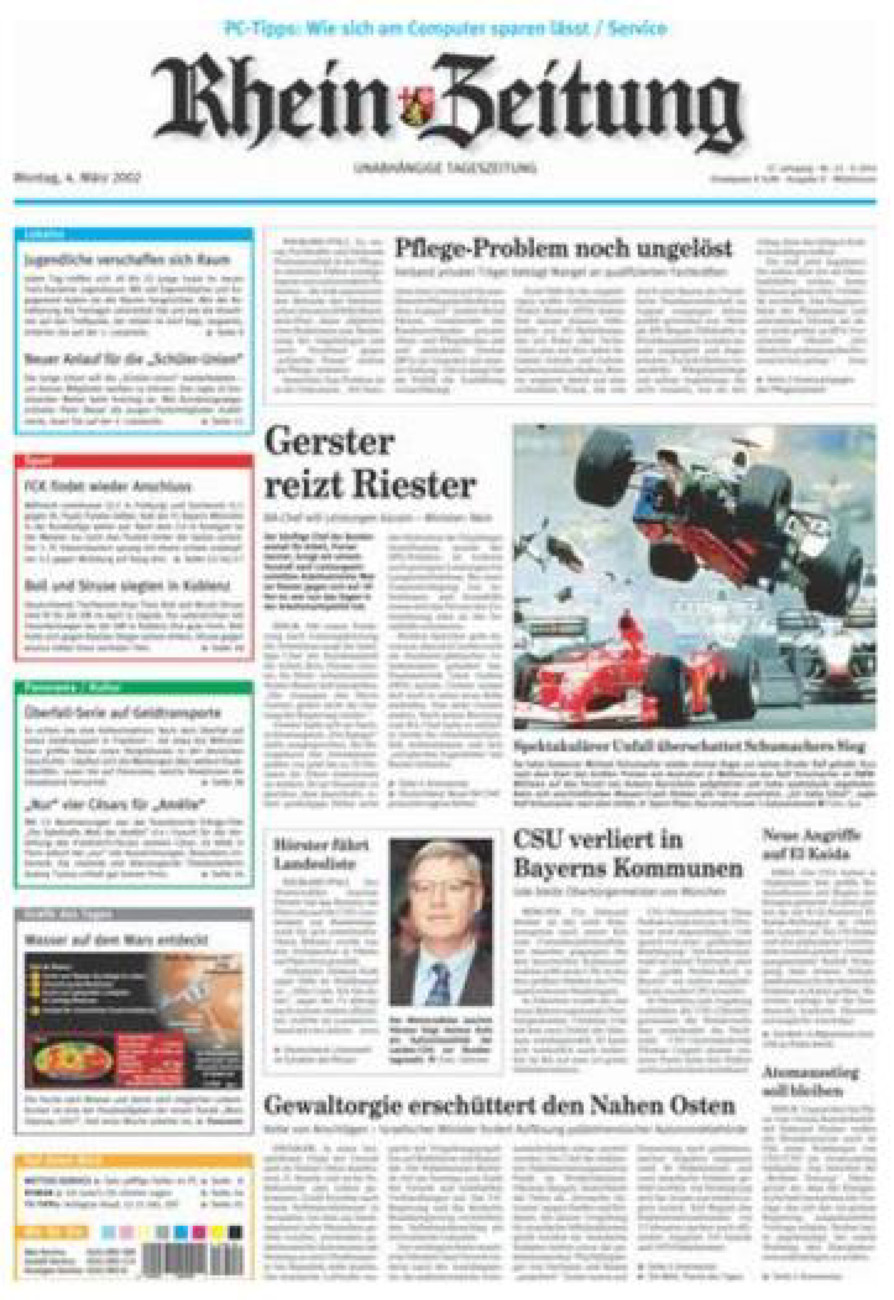 Rhein-Zeitung Kreis Cochem-Zell vom Montag, 04.03.2002