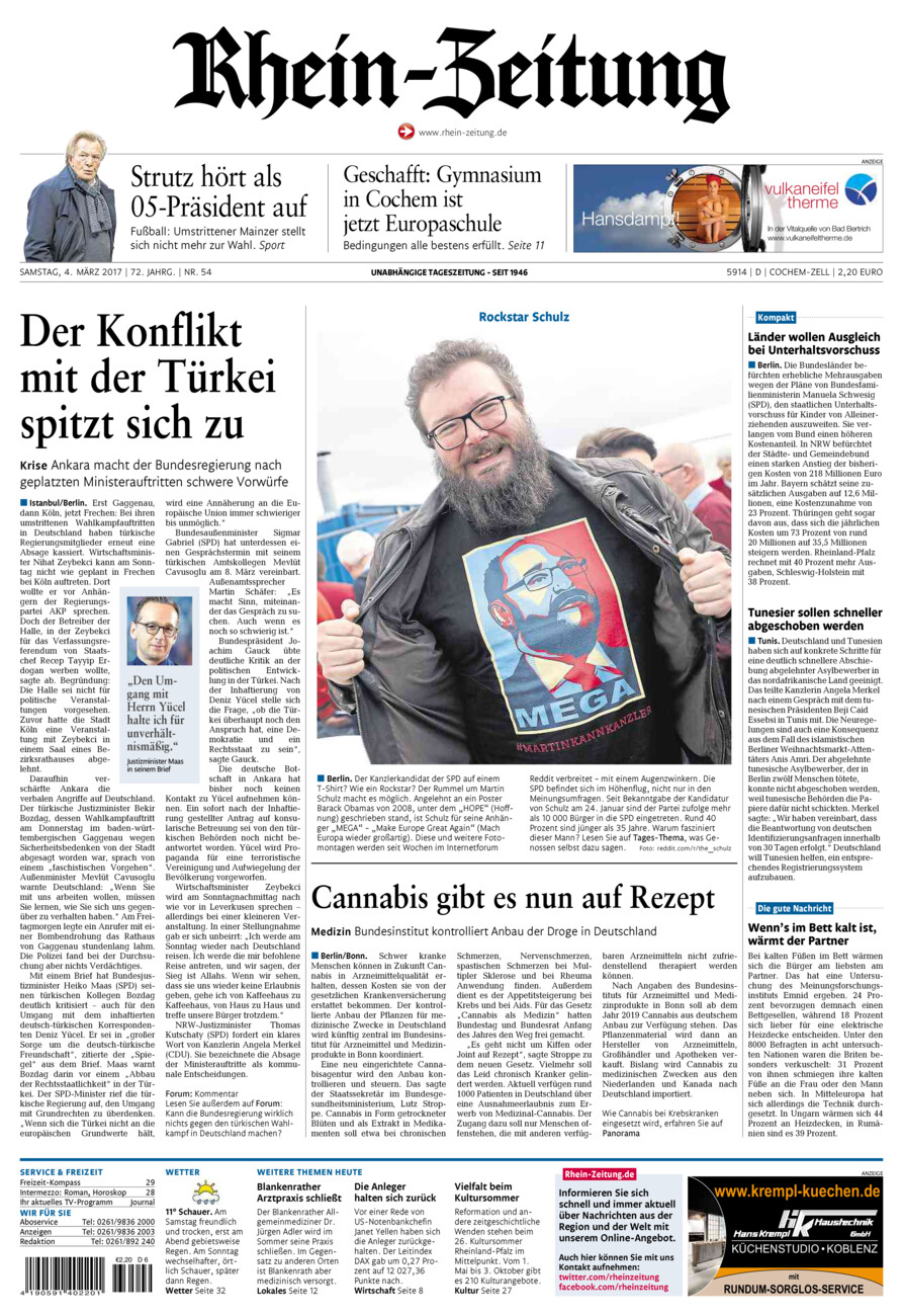 Rhein-Zeitung Kreis Cochem-Zell vom Samstag, 04.03.2017