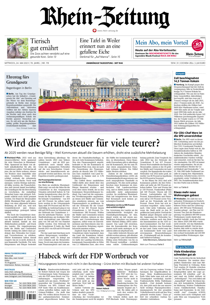Rhein-Zeitung Kreis Cochem-Zell vom Mittwoch, 24.05.2023