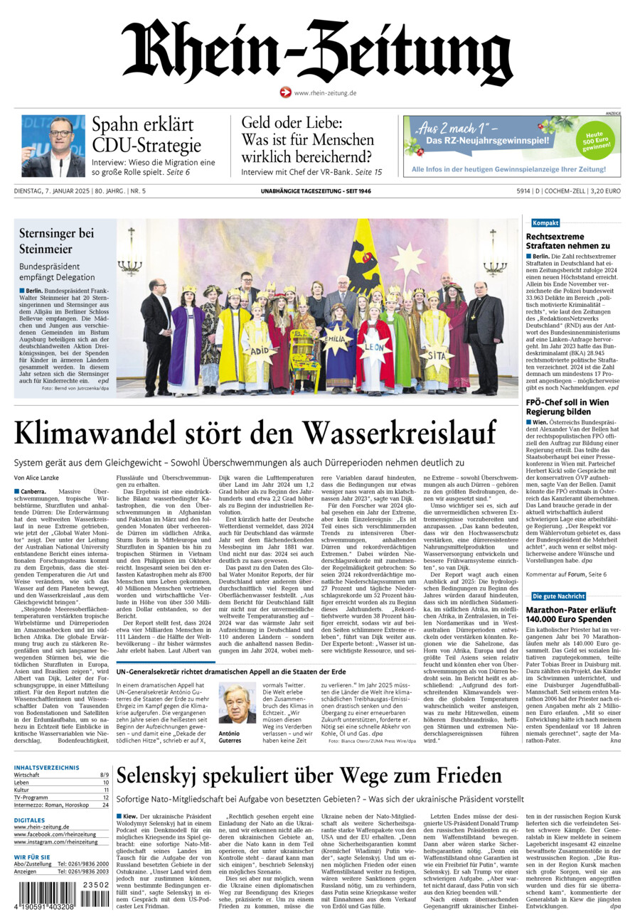 Rhein-Zeitung Kreis Cochem-Zell vom Dienstag, 07.01.2025