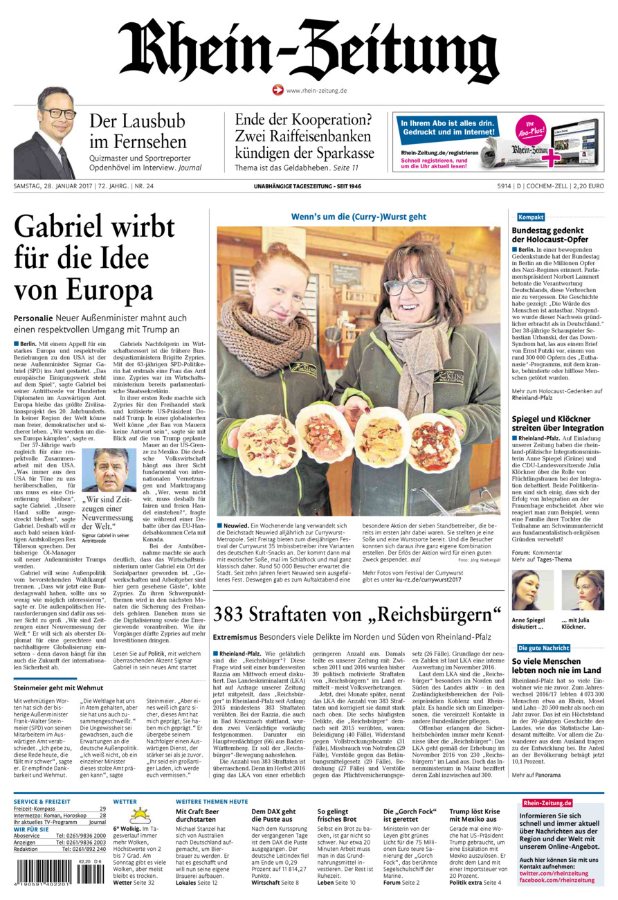 Rhein-Zeitung Kreis Cochem-Zell vom Samstag, 28.01.2017