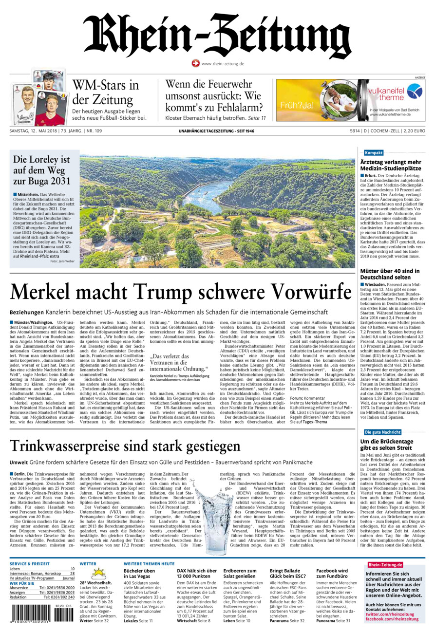 Rhein-Zeitung Kreis Cochem-Zell vom Samstag, 12.05.2018