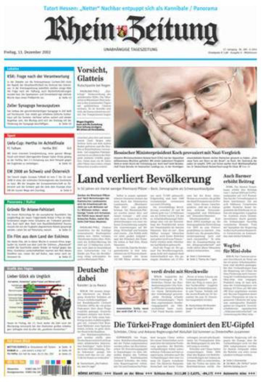 Rhein-Zeitung Kreis Cochem-Zell vom Freitag, 13.12.2002