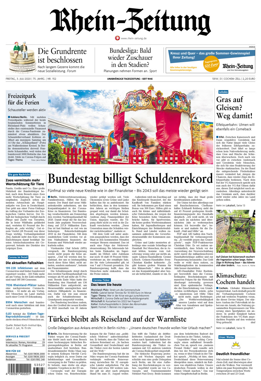 Rhein-Zeitung Kreis Cochem-Zell vom Freitag, 03.07.2020