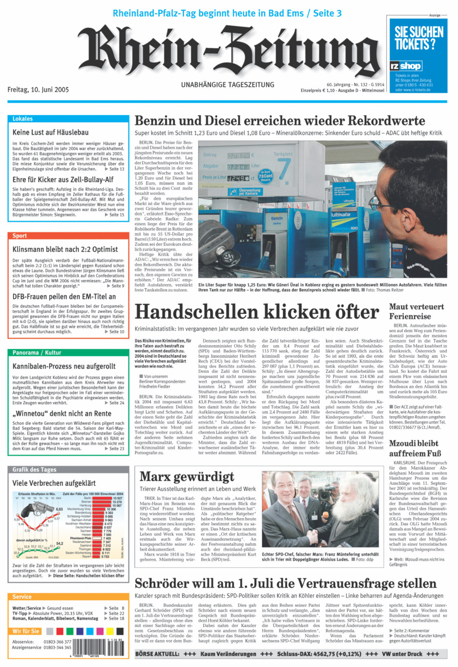 Rhein-Zeitung Kreis Cochem-Zell vom Freitag, 10.06.2005