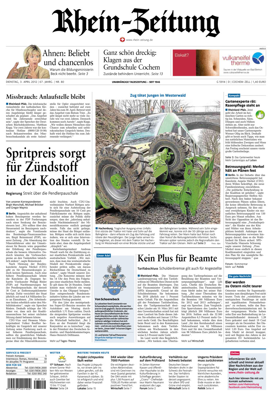 Rhein-Zeitung Kreis Cochem-Zell vom Dienstag, 03.04.2012