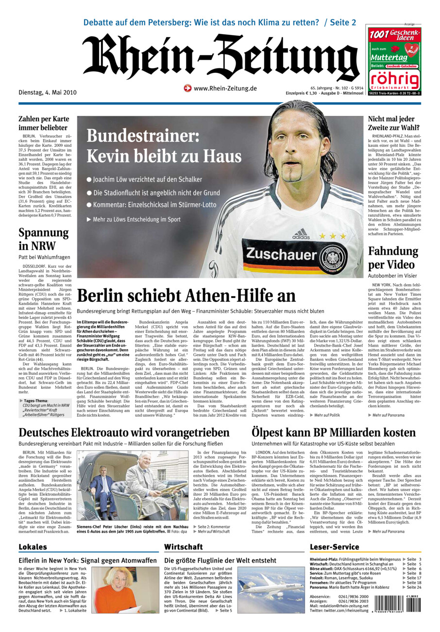 Rhein-Zeitung Kreis Cochem-Zell vom Dienstag, 04.05.2010